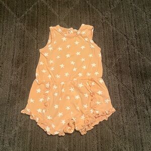 Peach Star Baby Girl Ruffled Romper 0-3M